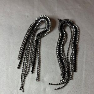 Elegant Silver and Black Dangle Earrings